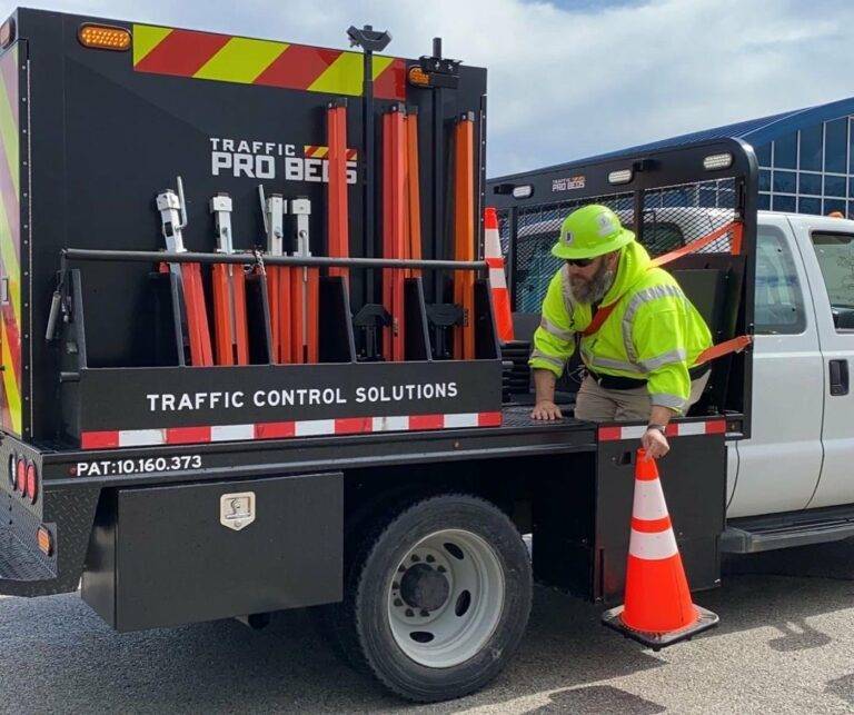 Traffic Pro Bed MOT Traffic Control cone safety truck for light duty Midsized and heavy duty lane closures and traffic operations 3